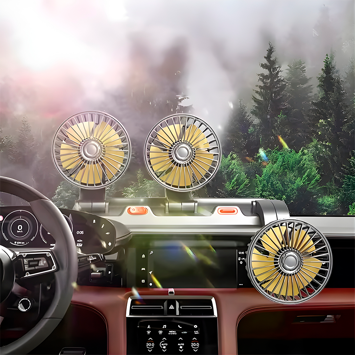 Ventilador Triple De Coche VEN-006